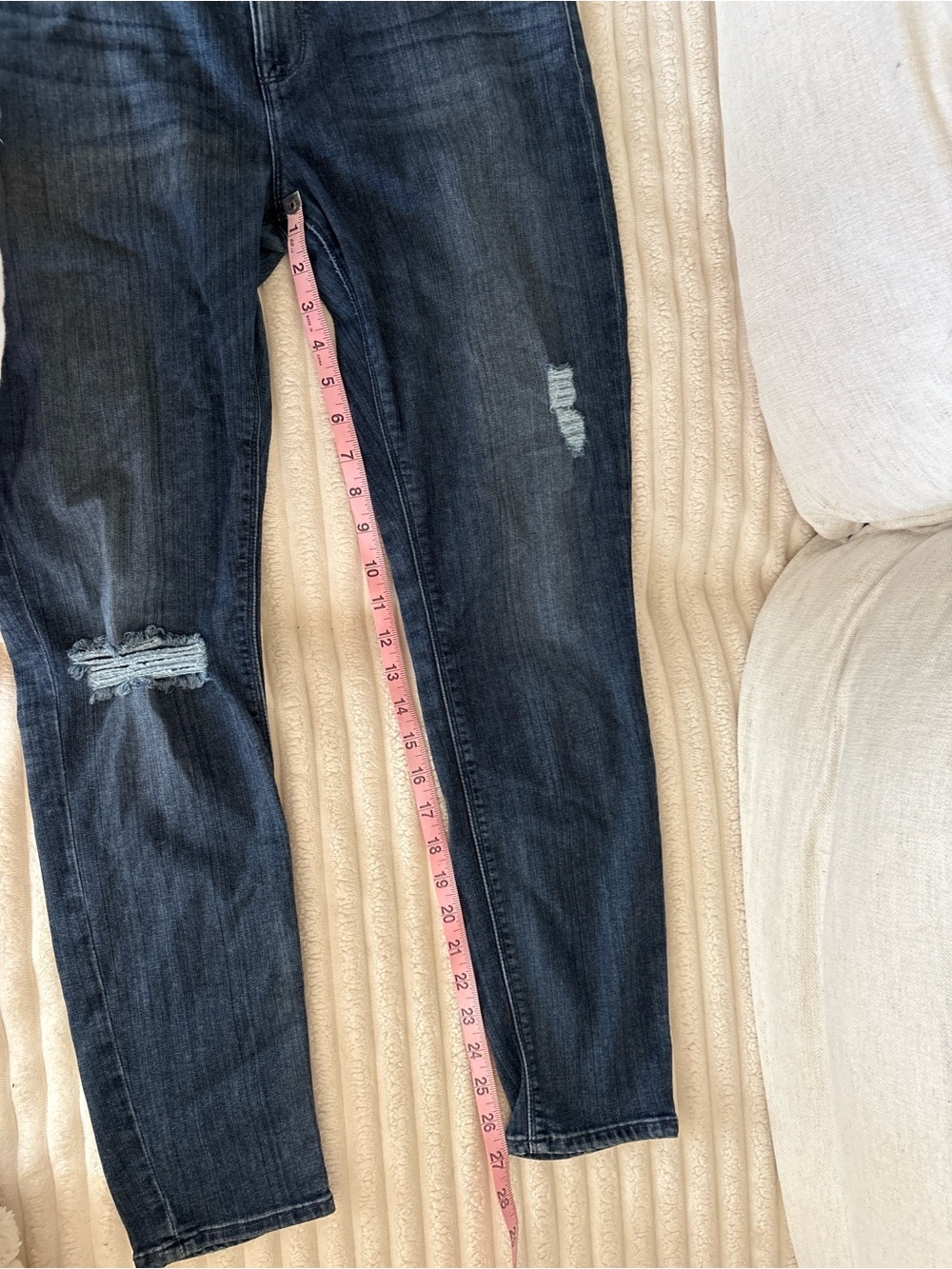 Hudson Jeans Women's Dark Indigo Ripped Skinny Jeans